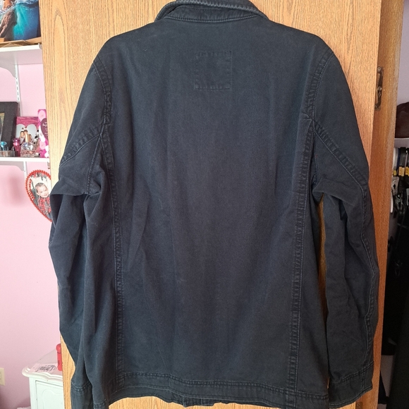 Hollister Vintage Men's XL Dark Blue Military Field Y2K Jacket 100% Cotton - Picture 4 of 16